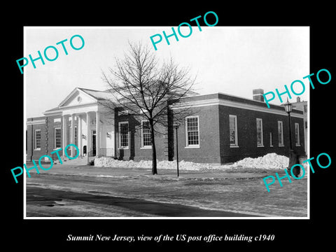 OLD LARGE HISTORIC PHOTO OF SUMMIT NEW JERSEY, US POST OFFICE BUILDING c1940