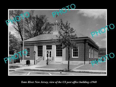 OLD LARGE HISTORIC PHOTO OF TOMS RIVER NEW JERSEY, US POST OFFICE BUILDING c1940