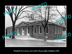 OLD LARGE HISTORIC PHOTO OF WESTFIELD NEW JERSEY, US POST OFFICE BUILDING c1940