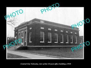 OLD LARGE HISTORIC PHOTO OF CENTRAL CITY NEBRASKA, US POST OFFICE BUILDING c1930