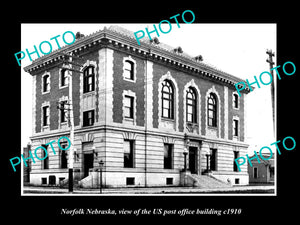 OLD LARGE HISTORIC PHOTO OF NORFOLK NEBRASKA, US POST OFFICE BUILDING c1910