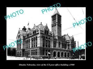 OLD LARGE HISTORIC PHOTO OF OMAHA NEBRASKA, US POST OFFICE BUILDING c1900