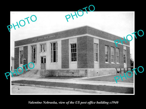 OLD LARGE HISTORIC PHOTO OF VALENTINE NEBRASKA, US POST OFFICE BUILDING c1940