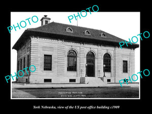 OLD LARGE HISTORIC PHOTO OF YORK NEBRASKA, US POST OFFICE BUILDING c1909