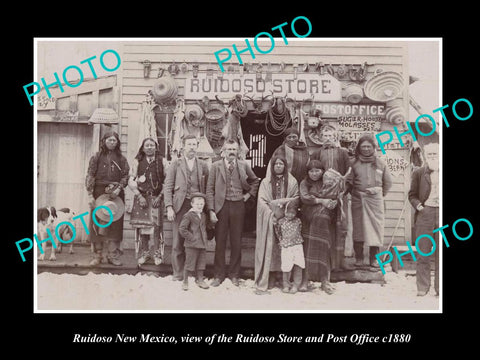 OLD LARGE HISTORIC PHOTO OF RUIDOSO NEW MEXICO, THE STORE & POST OFFICE c1880