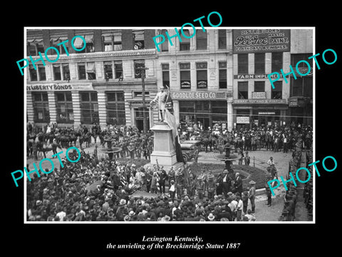 OLD LARGE HISTORIC PHOTO OF LEXINGTON KENTUCKY, THE BRECKINRIDGE UNVIELING 1887