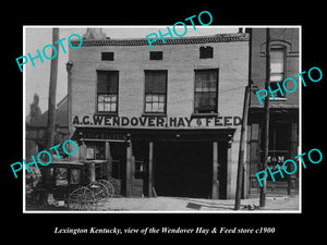 OLD LARGE HISTORIC PHOTO OF LEXINGTON KENTUCKY, THE WENDOVER FEED STORE c1900