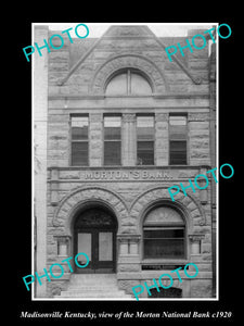 OLD LARGE HISTORIC PHOTO OF MADISONVILLE KENTUCKY, MORTON NATIONAL BANK c1920