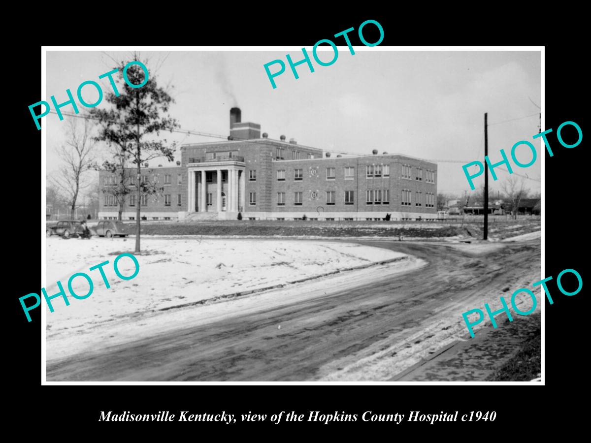 OLD LARGE HISTORIC PHOTO OF MADISONVILLE KENTUCKY, THE COUNTY HOSPITAL c1940