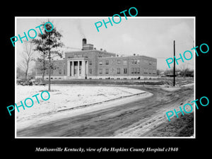 OLD LARGE HISTORIC PHOTO OF MADISONVILLE KENTUCKY, THE COUNTY HOSPITAL c1940