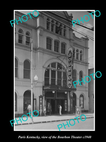 OLD LARGE HISTORIC PHOTO OF PARIS KENTUCKY, VIEW OF THE BOURBON THEATRE c1940