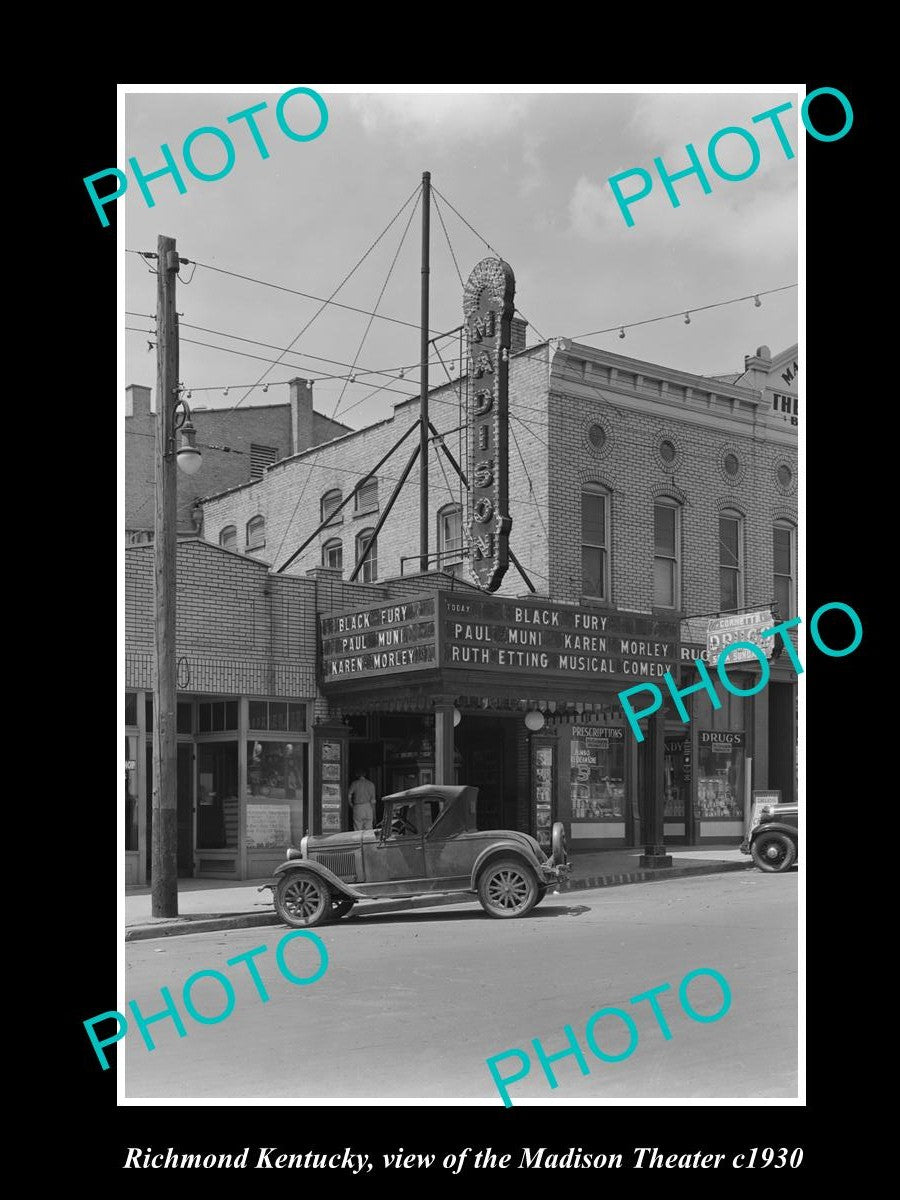 OLD LARGE HISTORIC PHOTO OF RICHMOND KENTUCKY, THE MADISON THEATER c1930