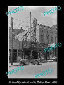 OLD LARGE HISTORIC PHOTO OF RICHMOND KENTUCKY, THE MADISON THEATER c1930