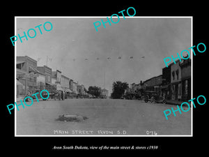 OLD LARGE HISTORIC PHOTO OF AVON SOUTH DAKOTA, THE MAIN ST & STORES c1930