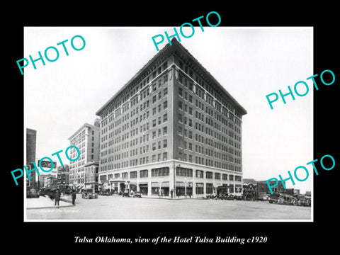 OLD LARGE HISTORIC PHOTO OF TULSA OKLAHOMA, VIEW OF THE HOTEL TULSA c1920