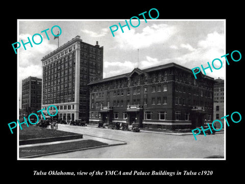 OLD LARGE HISTORIC PHOTO OF TULSA OKLAHOMA, VIEW OF THE YMCA BUILDING c1920