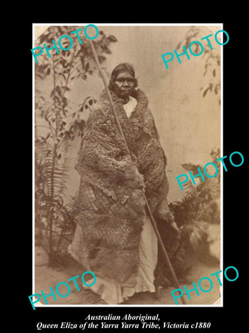 OLD LARGE HISTORIC PHOTO OF ABORIGINAL QUEEN ELIZA OF YARRA YARRA TRIBE c1880