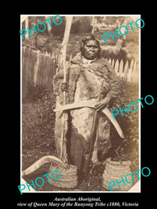 OLD LARGE HISTORIC PHOTO OF ABORIGINAL, QUEEN MARY OF THE BUNYONG TRIBE c1880