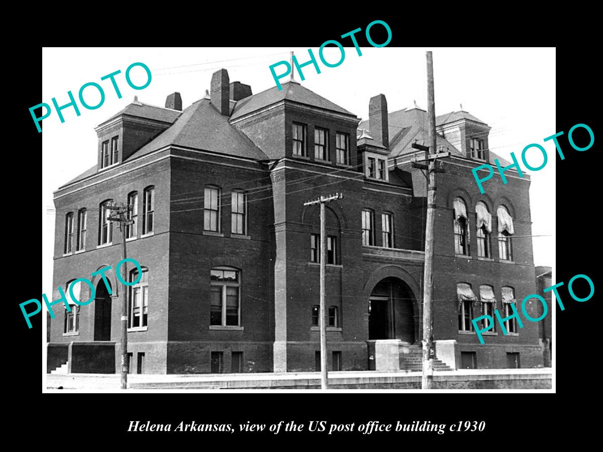 OLD LARGE HISTORIC PHOTO OF HELENA ARKANSAS, THE US POST OFFICE BUILDING c1930