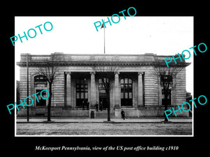 OLD LARGE HISTORIC PHOTO OF MCKEESPORT PENNSYLVANIA US POST OFFICE BUILDING 1910