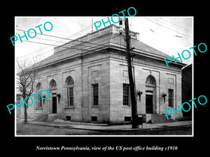 OLD LARGE HISTORIC PHOTO OF NORRISTOWN PENNSYLVANIA US POST OFFICE BUILDING 1910