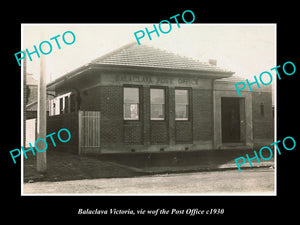 OLD LARGE HISTORIC PHOTO OF BALACLAVA VICTORIA, VIEW OF THE POST OFFICE c1930