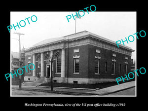 OLD LARGE HISTORIC PHOTO OF WASHINGTON PENNSYLVANIA US POST OFFICE BUILDING 1910