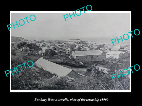 OLD LARGE HISTORIC PHOTO OF BUNBURY WEST AUSTRALIA, VIEW OF THE TOWNSHIP c1900