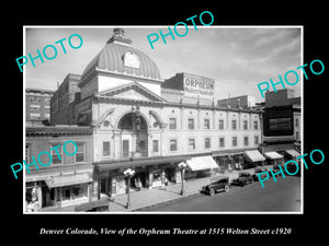 OLD LARGE HISTORIC PHOTO OF DENVER COLORADO, VIEW OF THE ORPHEUM THEATER c1920