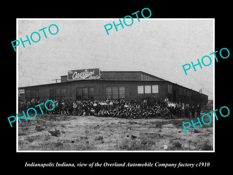 OLD LARGE HISTORIC PHOTO OF INDIANAPOLIS IN, OVERLAND MOTOR CAR Co FACTORY 1910