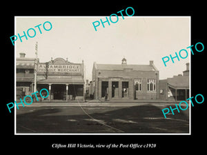 OLD LARGE HISTORIC PHOTO OF CLIFTON HILL VICTORIA, VIEW OF THE POST OFFICE c1920