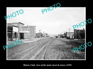 OLD LARGE HISTORIC PHOTO OF MYTON UTAH, THE MAIN STREET & STORES c1910