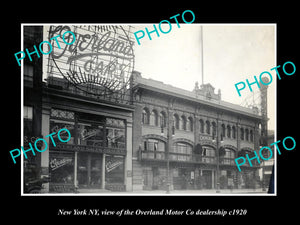 OLD LARGE HISTORIC PHOTO OF NEW YORK NY, THE OVERLAND MOTOR CAR Co STORE c1920