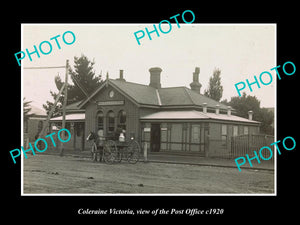 OLD LARGE HISTORIC PHOTO OF COLERAINE VICTORIA, VIEW OF THE POST OFFICE c1920