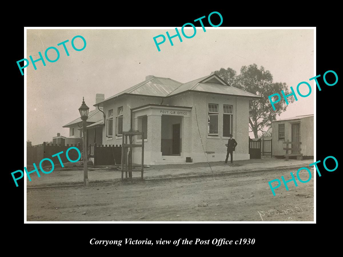 OLD LARGE HISTORIC PHOTO OF CORRYONG VICTORIA, VIEW OF THE POST OFFICE c1930