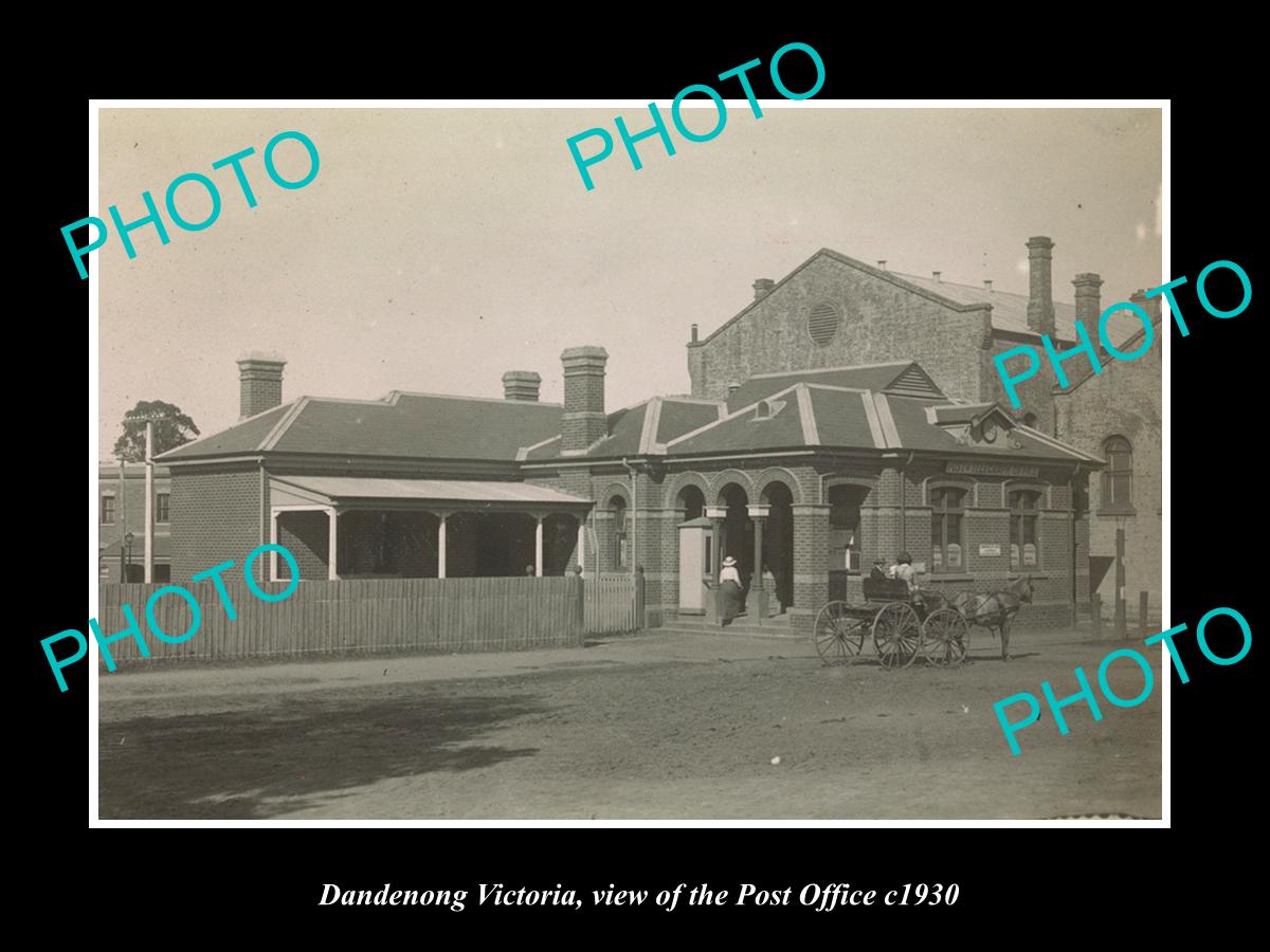 OLD LARGE HISTORIC PHOTO OF DANDEONG VICTORIA, VIEW OF THE POST OFFICE c1930