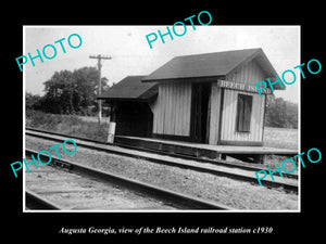 OLD LARGE HISTORIC PHOTO OF AUGUSTA GEORGIA, BEECH ISLAND RAILROAD DEPOT c1930