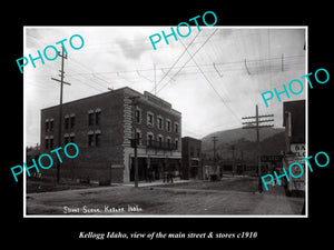 OLD LARGE HISTORIC PHOTO OF KELLOGG IDAHO, THE MAIN STREET & STORES c1910