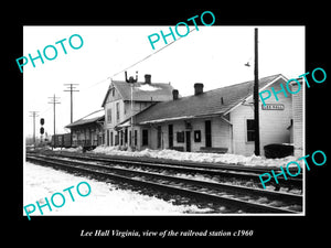 OLD LARGE HISTORIC PHOTO OF LEE HALL VIRGINIA, THE RAILROAD STATION c1960