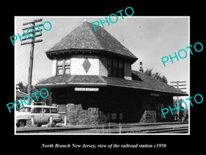 OLD LARGE HISTORIC PHOTO OF NORTH BRANCH NEW JERSEY, THE RAILROAD STATION c1950