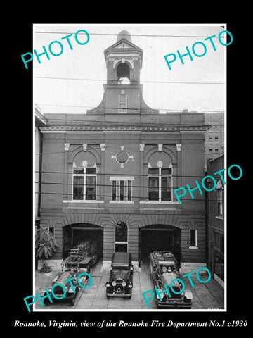 OLD LARGE HISTORIC PHOTO OF ROANOKE VIRGINIA, THE FIRE DEPARTMENT STATION 1930 2