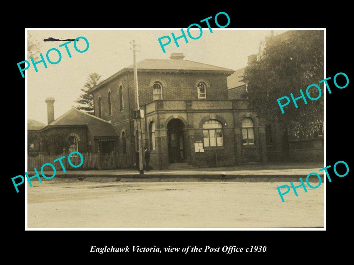 OLD LARGE HISTORIC PHOTO OF EAGLEHAWK VICTORIA, VIEW OF THE POST OFFICE c1930