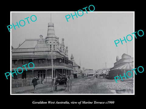 OLD LARGE HISTORIC PHOTO OF GERALDTON WEST AUSTRALIA, MARINE TERRACE c1900