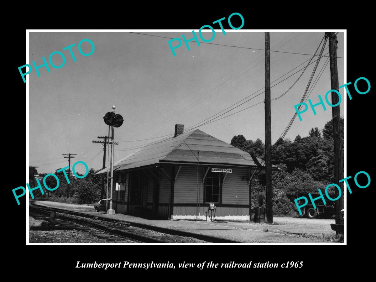 OLD LARGE HISTORIC PHOTO OF LUMBERPORT PENNSYLVANIA, THE RAILROAD DEPOT c1965