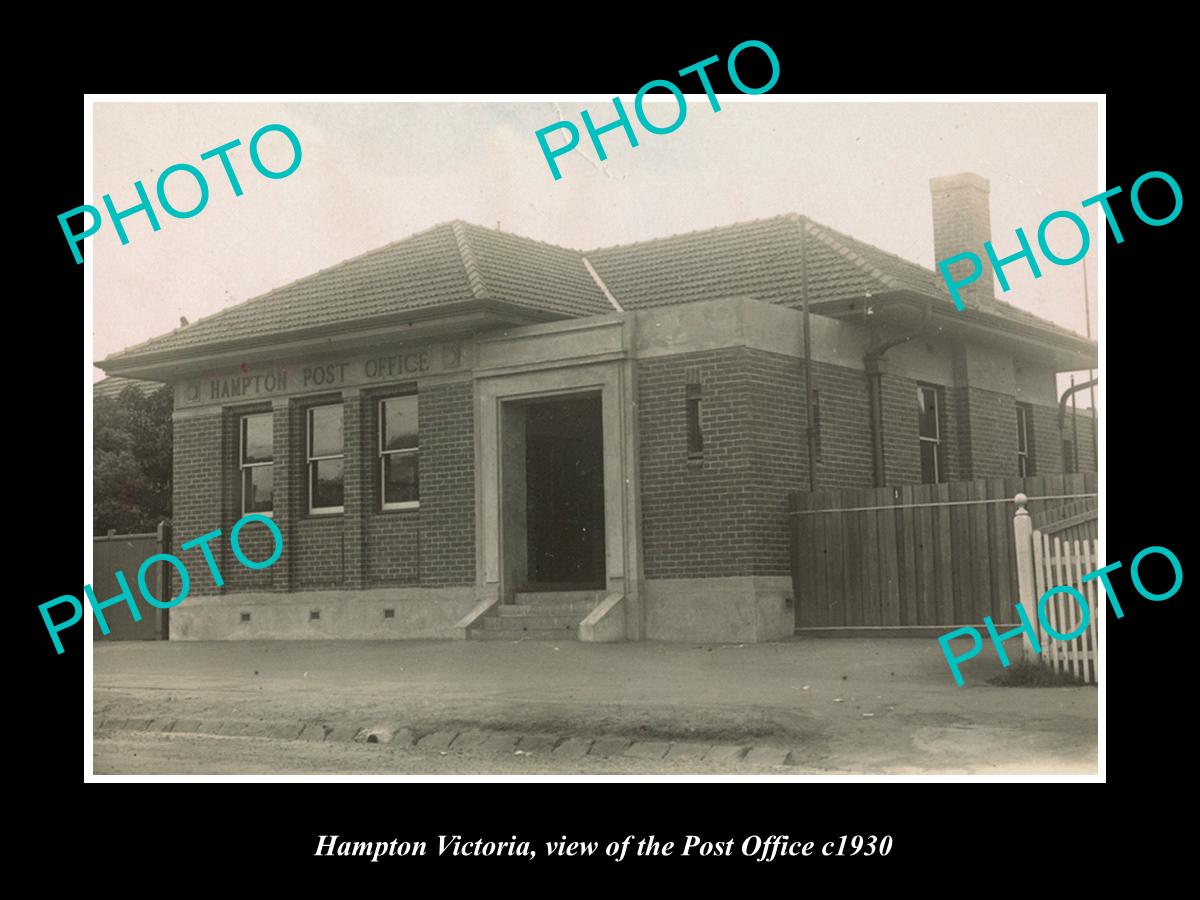 OLD LARGE HISTORIC PHOTO OF HAMPTON VICTORIA, VIEW OF THE POST OFFICE c1930