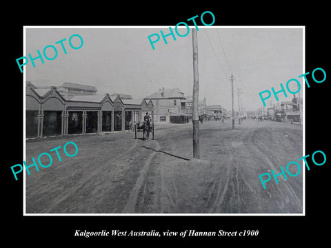 OLD LARGE HISTORIC PHOTO OF KALGOORLIE WEST AUSTRALIA, VIEW OF HANNAN St c1900