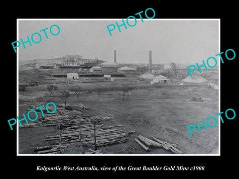 OLD LARGE HISTORIC PHOTO OF KALGOORLIE WEST AUSTRALIA, BOULDER GOLD MINE c1900