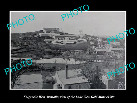 OLD LARGE HISTORIC PHOTO OF KALGOORLIE WEST AUSTRALIA, LAKE VIEW GOLD MINE c1900