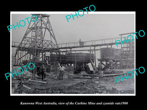 OLD LARGE HISTORIC PHOTO OF KANOWNA WEST AUSTRALIA, THE CARBINE MINE c1900