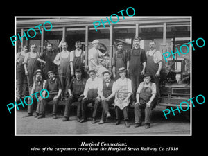 OLD LARGE HISTORIC PHOTO OF HARTFORD CONNECTICUT, THE RAILWAY CARPENTERS c1910